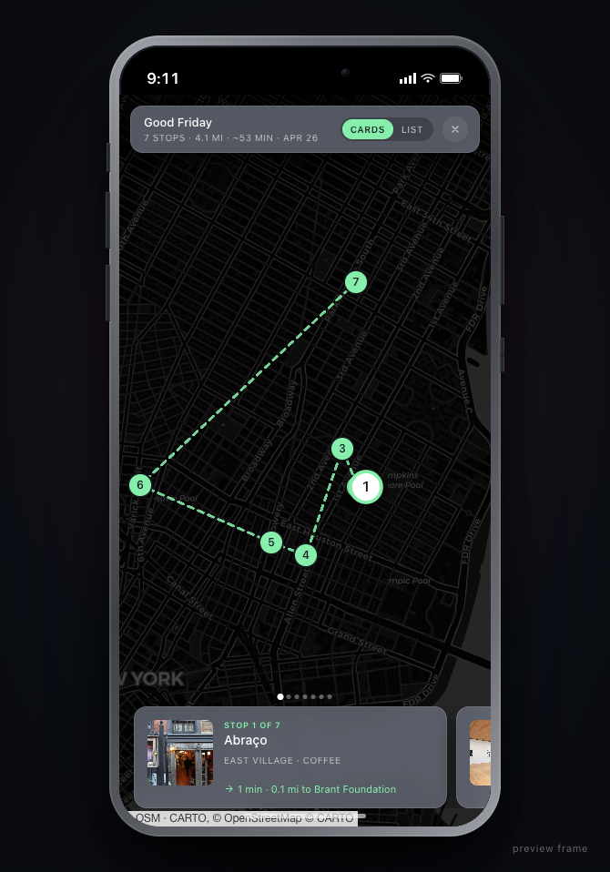Mobile route map