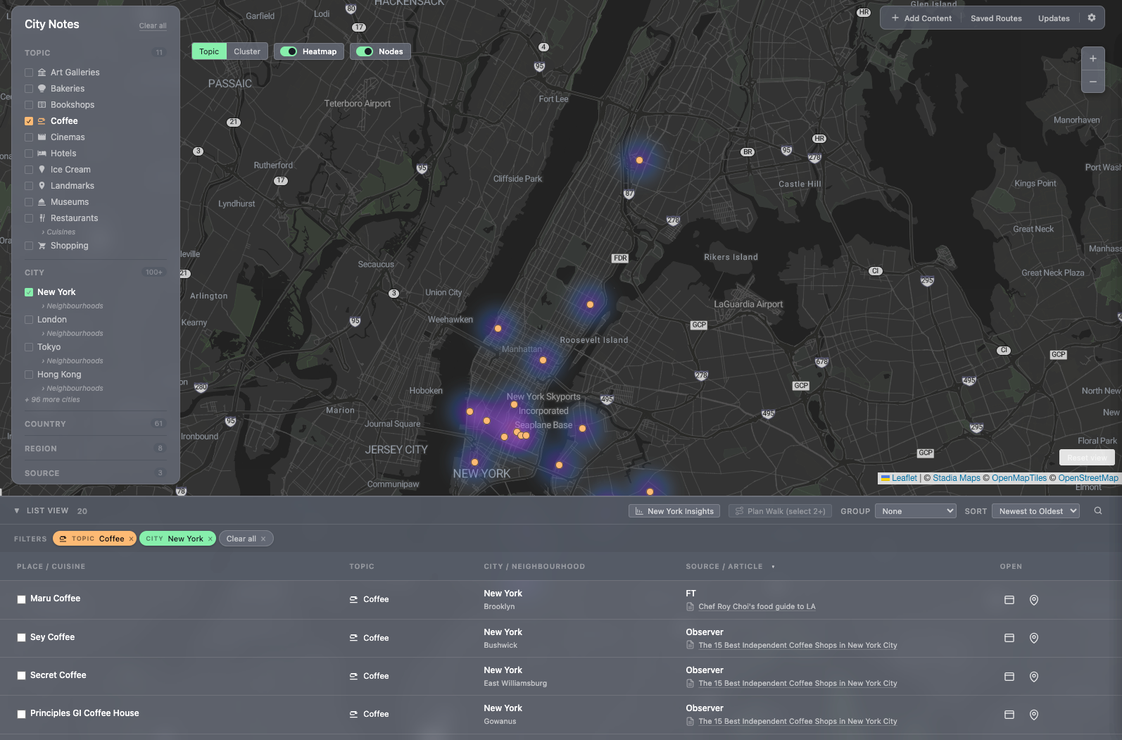 NYC city map view